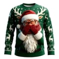 thumbnail image 4 of XIAOCHA Men's Crew Neck Sweatshirt Long Sleeve Santa Graphic Print Holiday Pullover Top, Green, Sizes XXXL, 4 of 4