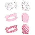 thumbnail image 2 of Little Treasure Baby Girl Cotton Headband and Scratch Mitten Set 6pk, Confetti, One Size, 2 of 2