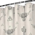 thumbnail image 3 of Highland Cow Cactus Triangle Pattern Shower Curtain 72"x84" ,Bathroom Decorative Shower Curtains Set with 12 Hooks,Modern Waterproof Washable Shower Curtain, 3 of 6