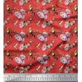 thumbnail image 1 of Soimoi Cotton Voile Fabric Hummingbird,Leaves & Rose Floral Decor Fabric Printed Yard 56 Inch Wide, 1 of 1