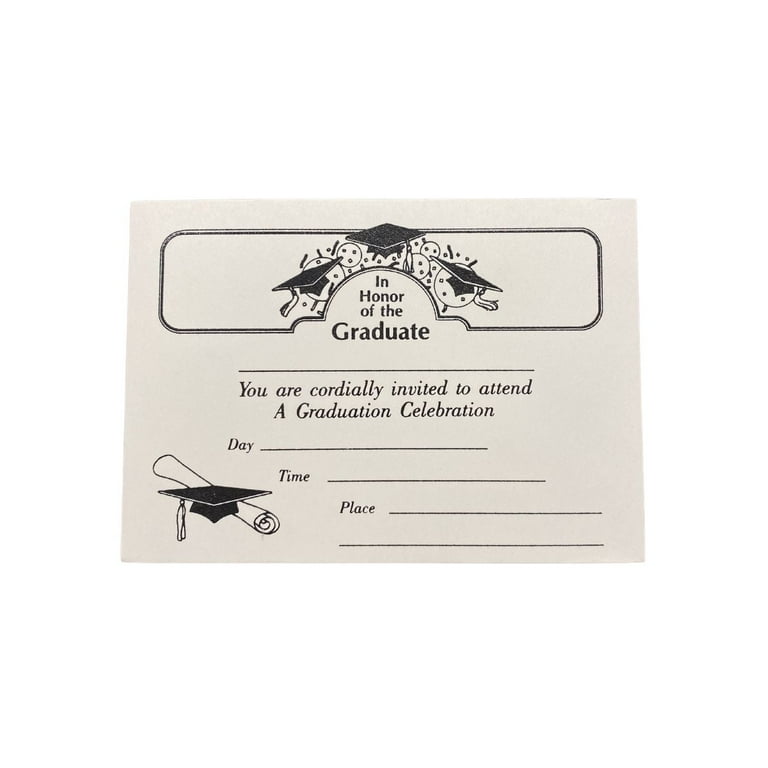 Class Act Graduation Graduation Celebration Invitation Write In Cards for  Open House Party 25 pack, black - Walmart.com