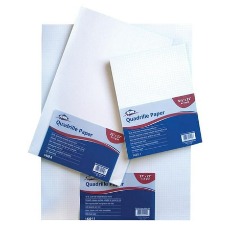 Alvin Quadrille Paper 4x4 Grid 100-Sheet Pack 11" x 17"
