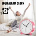thumbnail image 3 of CHUANK Analog Alarm Clocks for Bedrooms 4 inch Silent Non Ticking Battery Operated with Night Light Small Retro Simple Design Clock for Table  Bedside Desk Travel White), 3 of 6