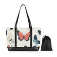 thumbnail image 7 of FORMRS Laptop Tote Bag for Women with 15.6" Computer Compartments Handbag, Beige Butterflies, 7 of 7