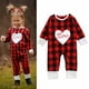 thumbnail image 2 of Body De Bebé Canastilla Onesies Para Niños Pequeños Otoño Primavera Niñas Niños Bordado Amor Estampado A Cuadros Mameluco Sudadera De Manga Larga Monos Rojo Odeerbi LM103-7534, 2 of 9