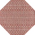 thumbnail image 1 of Unique Loom Tapis Géométrique en Treillis Extérieur 5' 3 x 5' 3 Octogon Rouille Rouge/gris, 1 of 1