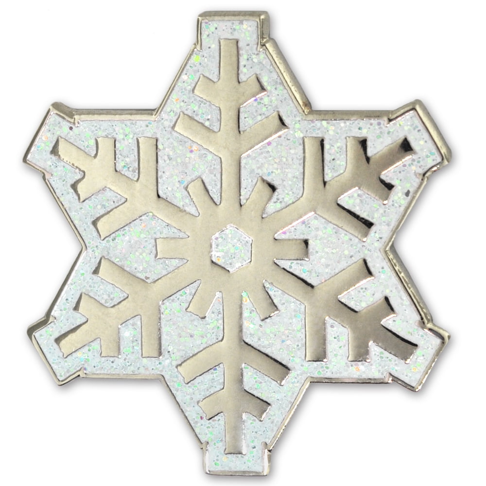 Single LV Snowflake Pin Brooch Metal