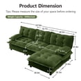 thumbnail image 2 of Villeston 107" 3-Seater Cloud Sofa with Ottoman, Modern Deep Seat Sofa for Living Room,Green, 2 of 13