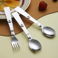thumbnail image 3 of Lerpwige Camping Utensils Folding Spoon Fork Knifed Reusables Camping Tableware, 3 of 13