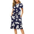 thumbnail image 1 of Vestido Simier Fariry para mujer, casual, de verano, con estampado floral, lirio azul, 1 of 6