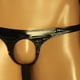 thumbnail image 5 of Ropa interior para hombre, tanga sexy de cuero brillante para hombre, anillo de hierro, cintura baja, ropa interior en forma de T, tanga elástica para hombre, 5 of 5