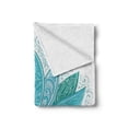 thumbnail image 2 of Lotus Soft Flannel Fleece Throw Blanket, Flower Bloom Ornaments Exotic Petals Mandala Traditional Boho Design, Cozy Plush for Indoor and Outdoor Use, 70" x 90", Sky Blue Teal, by Ambesonne, 2 of 6