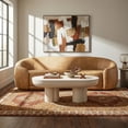 thumbnail image 5 of Contessa Curved Vegan Leather Sofa in Toast, 5 of 10