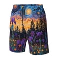 thumbnail image 4 of Pofeuu Cosmic Irises At Twilight Prin Men's Swim Trunks Quick Dry Bathing Suit Swimming Board Shorts Mesh Lining Beach Swimwear-XX-Large, 4 of 6