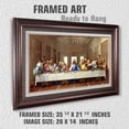 thumbnail image 3 of The Last Supper by Da Vinci The World Classic Art Reproductions,Giclee Prints Framed WallArt for Home Decor,Image with liner Size:30x16 inches,Dark Brown Faux Wood Grain Framed Size:35.5x21.5 inchs, 3 of 8