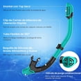 thumbnail image 4 of Kit de Máscara Snorkel Buceo para Adultos, Frontal Natación, Panorámica 180°, Antivaho y Antifugas, con Esnórquel Seco, Bolsa Impermeable, Tapones Oídos Clip Nariz, Buceo,, 4 of 7