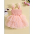 thumbnail image 4 of Kids Toddler Baby Girl Princess Dress Tulle Fairy Dress Toddler Girl Sleeveless Strap Bow Dresses Tutu Sundress Birthday Party Summer Clothes, 4 of 8