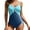 Blue, variant on Charmo Womens Color Block One Piece Swimsuits V Neck Monokini Bathing Suits