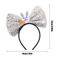 thumbnail image 3 of Deeceymbur Easter Headband with Glitter Bow Bunny Ears for Party Dress Up, 3 of 6