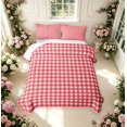 thumbnail image 2 of Manfei Geometric Check Bed Spread Queen,Classic Plaid Queen Coverlet Set,Red,3 Pieces,1 Quilt and 2 Pillowcases, 2 of 7