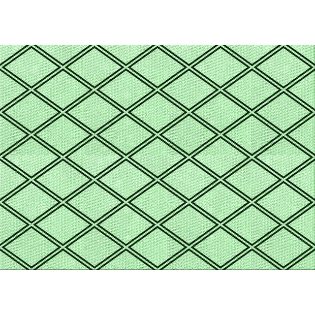Ahgly Company Machine Washable Indoor Rectangle Transitional Mint Green Area Rugs, 8' x 10'
