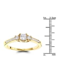 thumbnail image 3 of Ladies Thin 14K Natural 0.7 Ctw Diamonds Three Stones Engagement Ring (Yellow Gold Size 8.5), 3 of 3