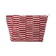 thumbnail image 1 of Bolsas de maquillaje de rayas tejidas únicas 1 Pc Blanco Rojo Poliéster, 1 of 1