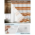 thumbnail image 3 of No Hook Cloth Fabric Shower Curtain with Snap in Liner, Orange Stripes Waterproof Shower Curtains Set with See Through Top Window, Modern Minimalist Horizontal Ombre Lines Bath Curtains 72"x84", 3 of 6
