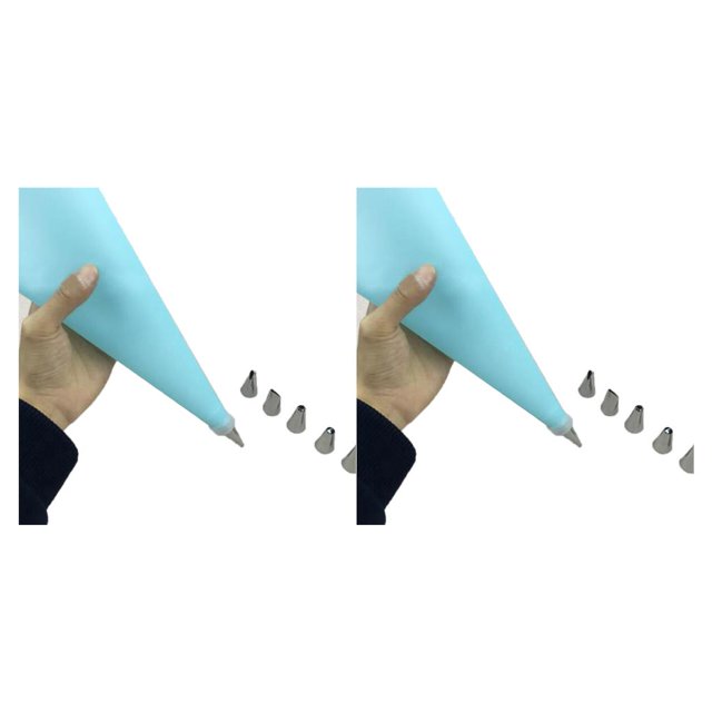 Naiovety Cake Decorating Tips with Icing Bag Steel Cream Confectionery Pastry Props Making Kit Reusable Nozzles Equipment for Using Azul ensemble 1 2piezas Naiovety CBP022062