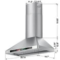 thumbnail image 5 of Brano 30 Inch Stainless Steel Wall Mount Range Hood, Ducted Exhaust Vent, Voice & Touchpad Control, 900 CFM, 5 of 9