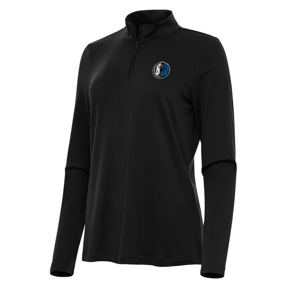 Women's Antigua Black Dallas Mavericks Reprocess Quarter-Zip Top
