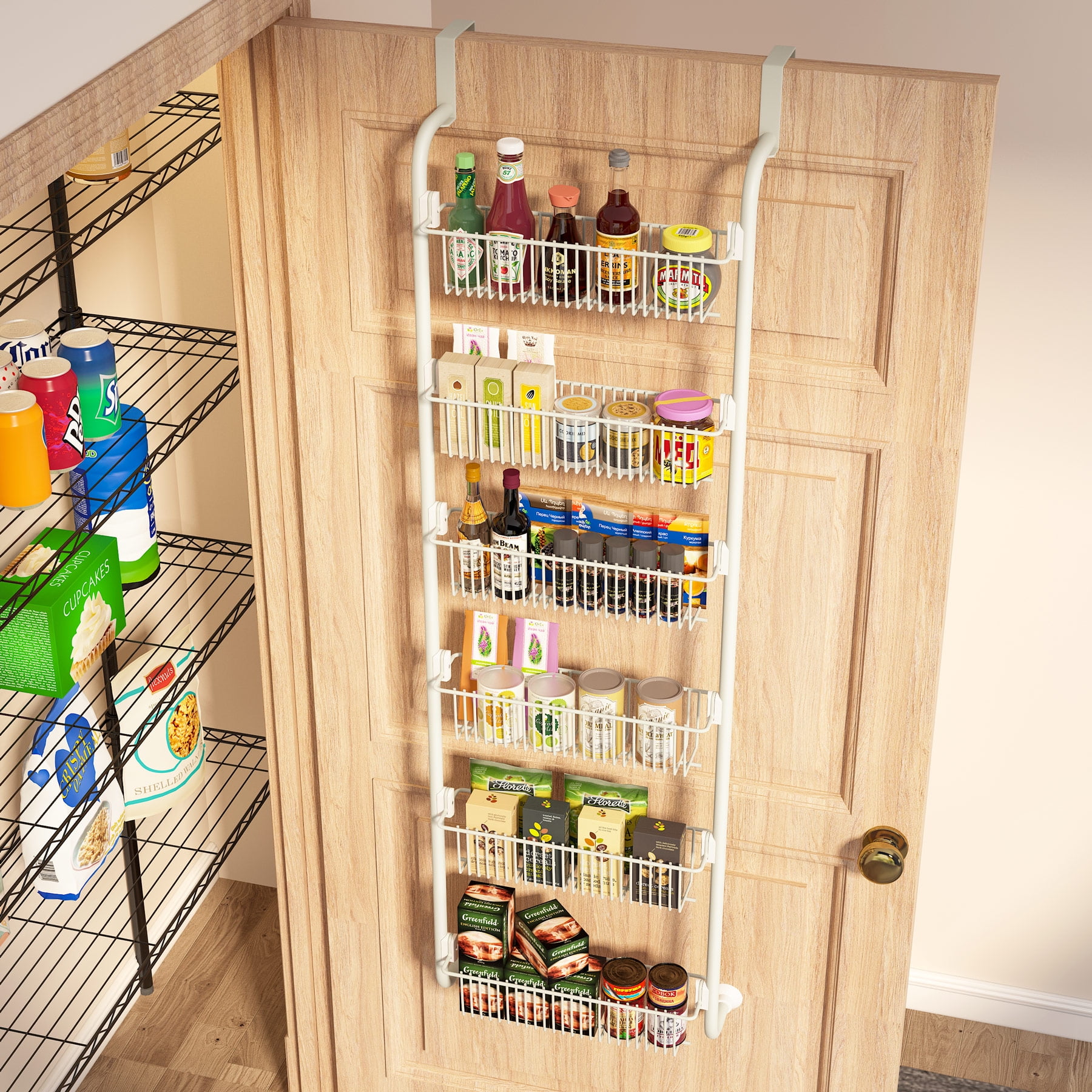 Tribesigns 6Tier Over the Door Pantry Organizer, Hanging Storage Door