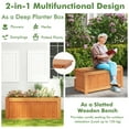 thumbnail image 7 of Gymax Wood Outdoor Planter Box w/ Seat 2-in-1 Wooden Raised Garden Bed & Bench, 7 of 7