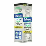 Salonpas Lidocaine Plus Pain Relieving Liquid, No-Mess Roll On, 3oz, 3-Pack