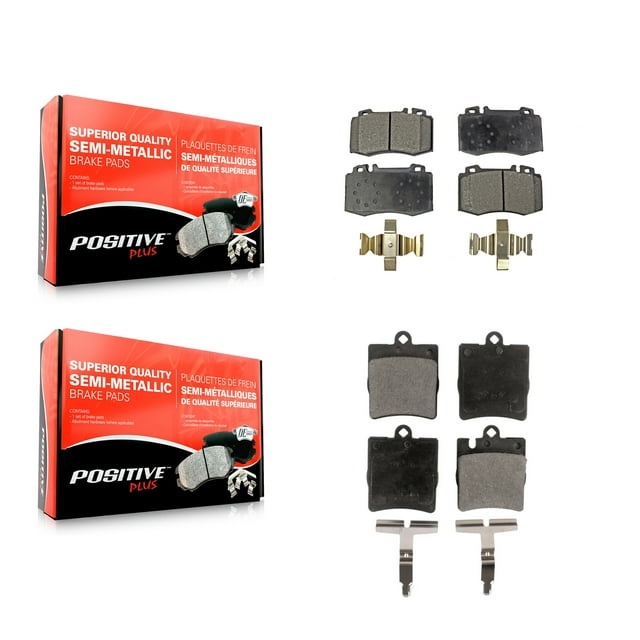 Positive Plus Ensemble de Plaquettes de Frein Semi-Métalliques avant Arrière pour Voiture Mercedes-Benz C230 SLK350 C320 C350 KPF-100385