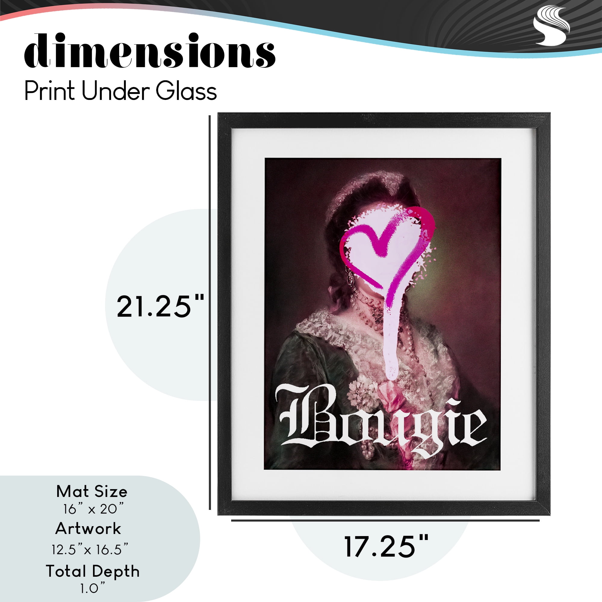 Bougie Classical Portrait Black Framed Print Under Glass, design by Lil' Rue