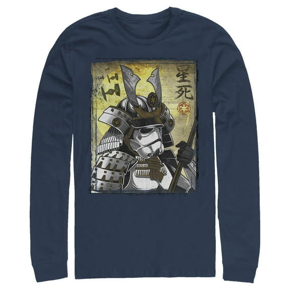 Men's Star Wars Samurai Stormtrooper  Long Sleeve Shirt Navy Blue Large