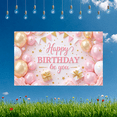 thumbnail image 5 of Pink Birthday Banner Decorative Party Background Golden Balloons for Celebration Event Indoor Decoration, 5 of 7