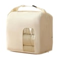 thumbnail image 2 of Breathable Cotton Quilt Storage Bag with Clear Window Large Bedding Organizer for Comforters Blankets Closet, 2 of 7