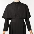 thumbnail image 6 of BPURB Roman Men Black Soutane Cassock Adult Medieval Clergy Robe Cassock Cape Belt, 6 of 7