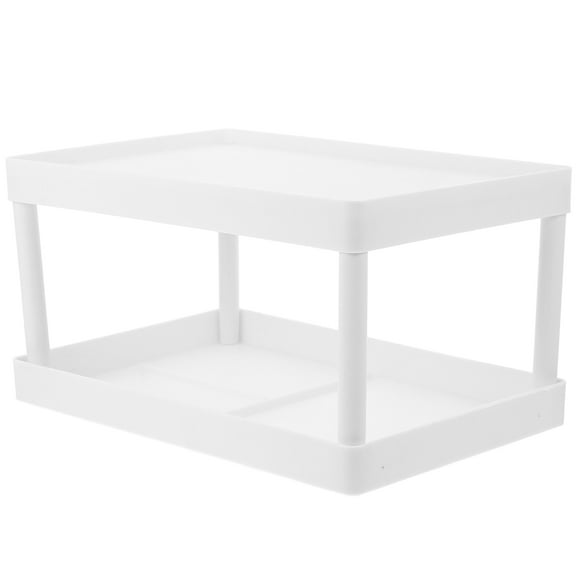PBPBOX Desktop Organizer Shelf Double Layer Design White Desk Shelf 1 Set