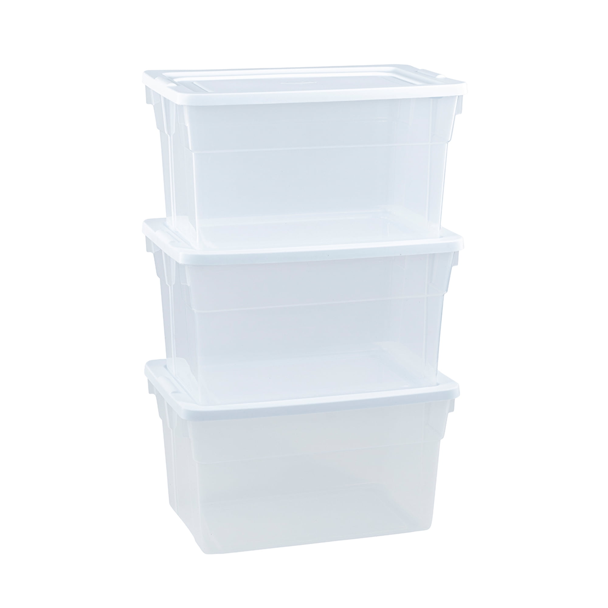 Rubbermaid Classic Stackable Clear 20 Quart Plastic Storage Bins
