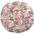 thumbnail image 1 of Cojín para silla redondo, cojín para asiento con estampado de flores, estampado animal, cojín para asiento, jardín, balcón, 40 cm, algodón y lino, rosa ER, 1 of 5