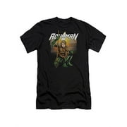 DC Comics Aquaman Crouch Pose Adult Slim Fit T-Shirt Tee