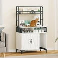 thumbnail image 4 of Cat Litter Box Enclosure, Industrial Cat Cabinet with Shelves and Doors, Hidden Litter Box Furniture, Indoor Cat House, White, 4 of 7