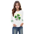 thumbnail image 4 of Girls Long Sleeve Dinosaur T-Shirt White St. Patrick's Day T-Rex Shamrock Top Happy St. Pat-Rex Day,Size 7 T, 4 of 5
