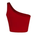thumbnail image 5 of Tank Tops for Women Women's Solid Low Cut Halter Crop Sleeveless Top Cami Tops for Women Red XXL, 5 of 5