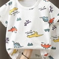 thumbnail image 4 of kpoplk Toddler Boy Dinosaur Print Short Sleeve T-Shirt Elastic Waist Cargo Shorts 2pcs Outfits 4T(White,18-24 M), 4 of 4