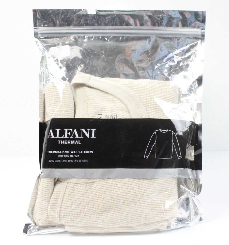 alfani thermal knit waffle crew