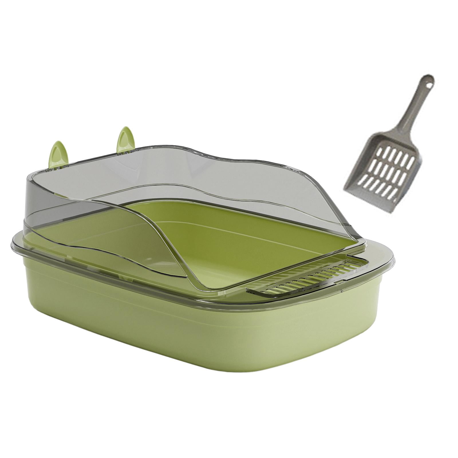 FITYLE Cat Litter s Toilet Anti Splashing 50x34x18cm Cat Sand Box with High Side Cat Sand Basin Large Bedpan Kitty Litter Pan green